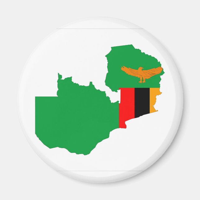 Symbol für die Länderflagge in Sambia Magnet (Vorne)