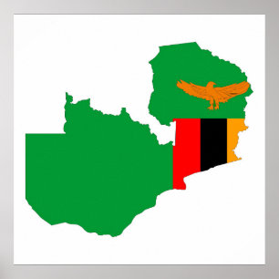 Symbol für die Länderflagge in Sambia Poster