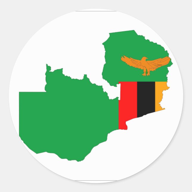 Symbol für die Länderflagge in Sambia Runder Aufkleber (Vorderseite)