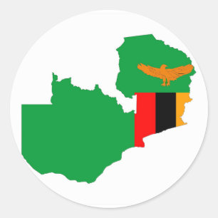 Symbol für die Länderflagge in Sambia Runder Aufkleber
