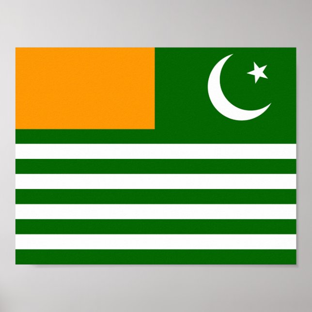 Symbol für die Landesflagge in Kaschmir Poster (Vorne)