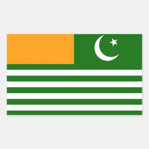 Symbol für die Landesflagge in Kaschmir Rechteckiger Aufkleber