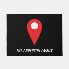 Symbol für die rote Position auf der schwarzen Mat Fußmatte