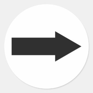 Symbol für die schwarze Pfeil rechts Runder Aufkleber