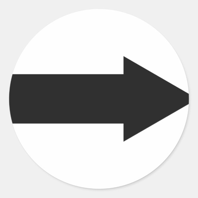 Symbol für die schwarze Pfeil rechts Runder Aufkleber (Vorderseite)