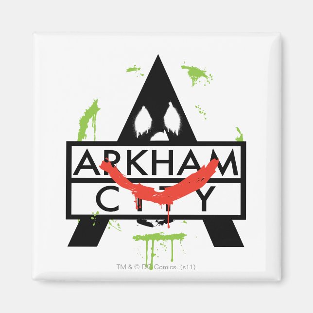 Symbol für die Stadt Arkham mit Joker 2 Magnet (Vorne)