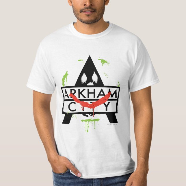 Symbol für die Stadt Arkham mit Joker 2 T-Shirt (Vorderseite)