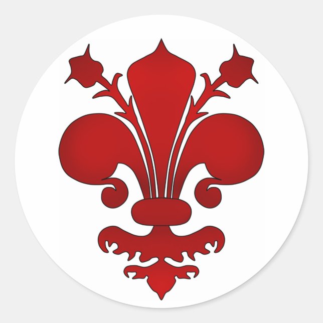 Symbol für dunkelrote Lilie Runder Aufkleber (Vorderseite)