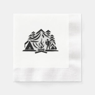 Symbol für elegantes und rustikales Camping Serviette