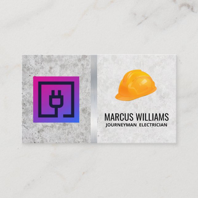 Symbol für elektrische Steckdose | Hardhat Visitenkarte (Vorderseite)