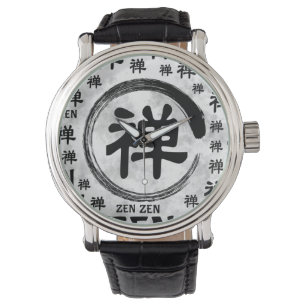 Symbol für Enzo Circle und Zen und Wortmuster Armbanduhr