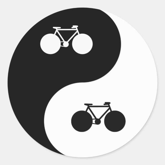 Symbol für Fahrradyin Runder Aufkleber (Vorderseite)