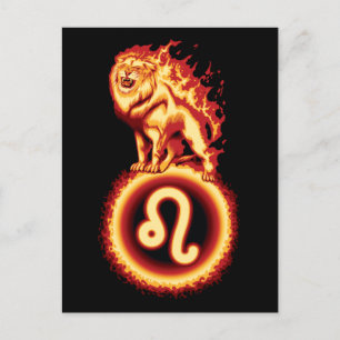 Symbol für Feuerlöschlampe - Leo Zodiac-Zeichen Postkarte