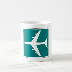 Symbol für Flughafenzeichen Zeichen für das Flugze Kaffeetasse
