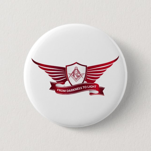 Symbol für Freimaurerei und Schild Button (Vorderseite)