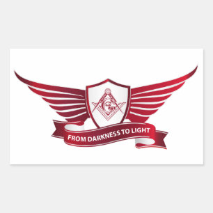Symbol für Freimaurerei und Schild Rechteckiger Aufkleber