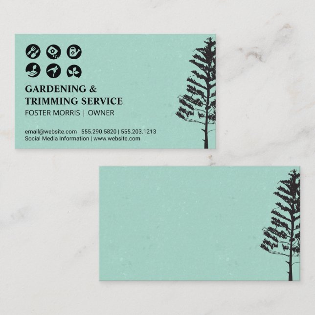 Symbol für Gartengeräte | Baum Visitenkarte (Vorne/Hinten)