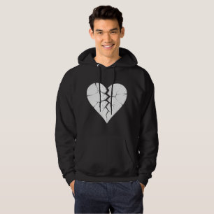 Symbol für gebrochenes Herz mit Rissen Hoodie