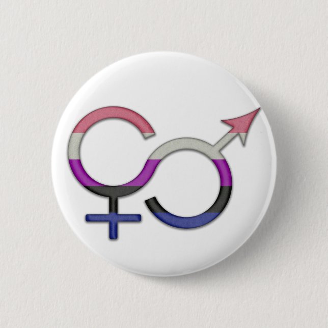 Symbol für Geschlechtsflüssigkeiten in den Farben  Button (Vorderseite)