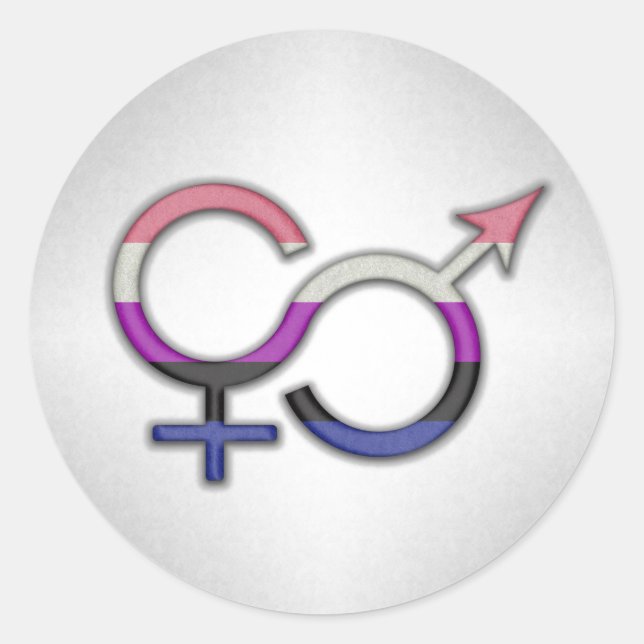 Symbol für Geschlechtsflüssigkeiten in den Farben  Runder Aufkleber (Vorderseite)