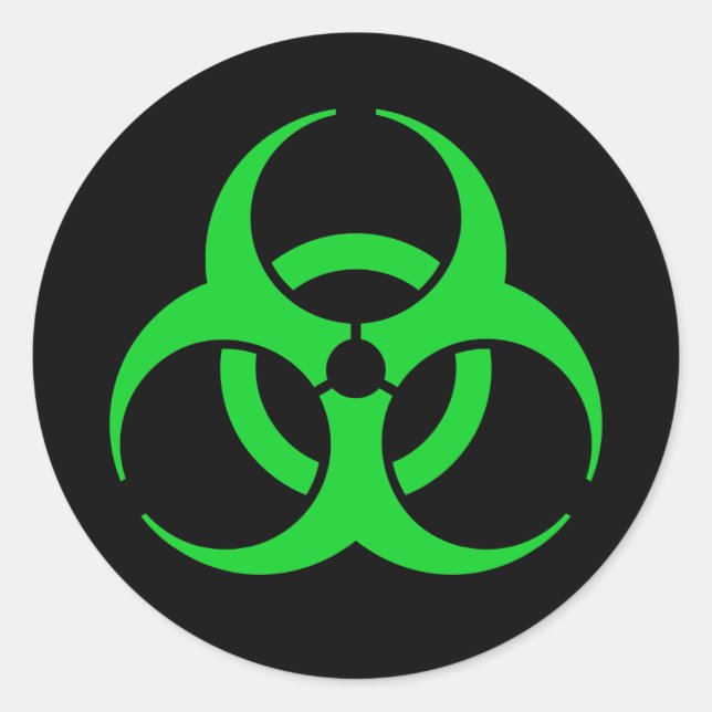 Symbol für grüne Biogefährdung Runder Aufkleber (Vorderseite)