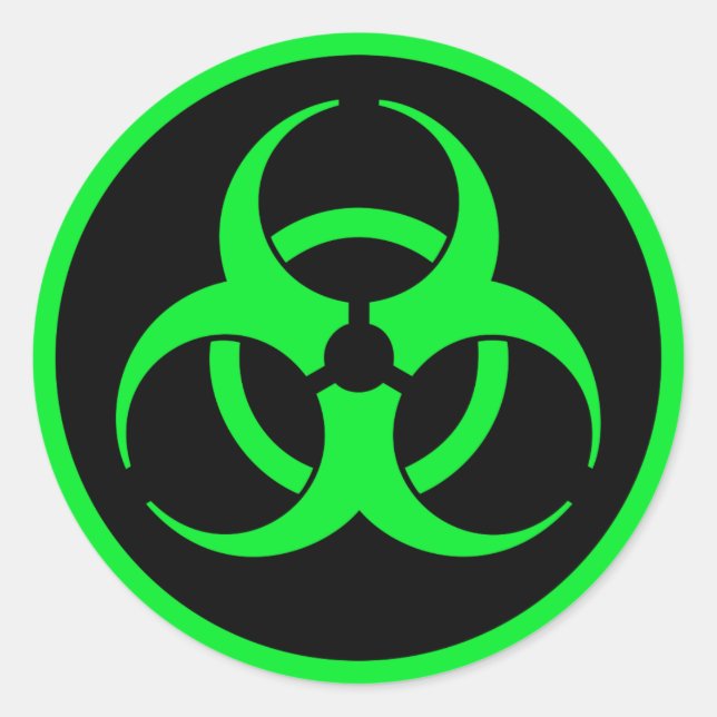Symbol für grüne Biogefährdung Runder Aufkleber (Vorderseite)