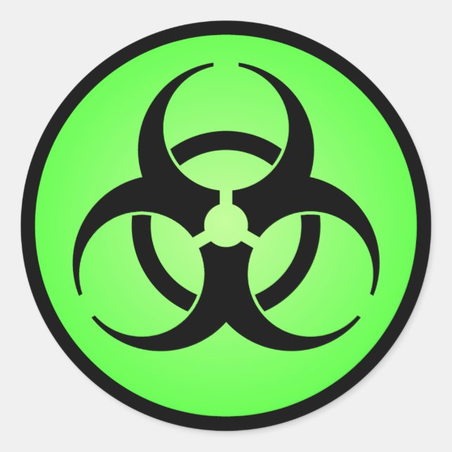 Symbol für grüne Biogefährdung Runder Aufkleber (Vorderseite)