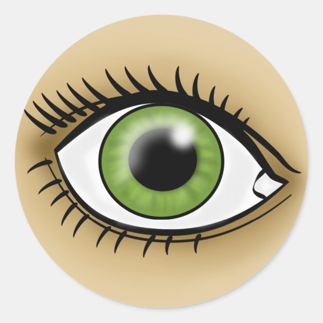 Symbol für grünes Auge Runder Aufkleber (Vorderseite)