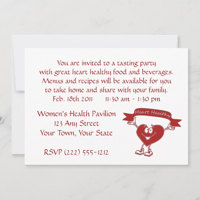 Symbol für Herz-Kreislauf-Bewusstsein Einladung (Vorderseite)