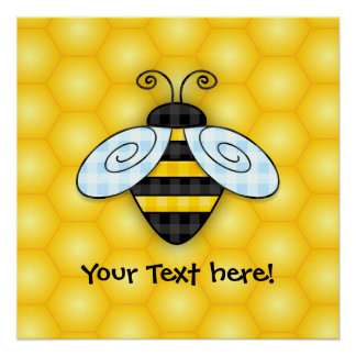 Symbol für Hummeln und Honeycomb Poster