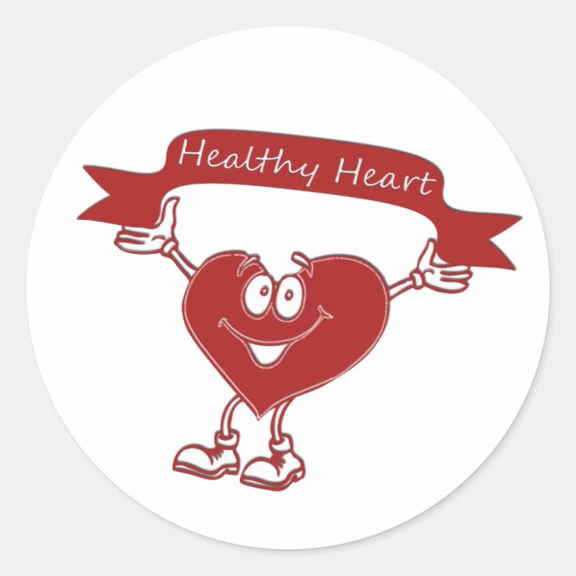Symbol für Kardiologie des Bewusstseins für gesund Runder Aufkleber (Vorderseite)