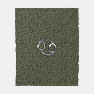 Symbol für Krebs auf der grünen digitalen Camoufla Fleecedecke