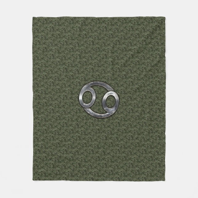 Symbol für Krebs auf der grünen digitalen Camoufla Fleecedecke (Vorderseite)