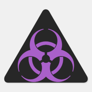 Symbol für lila Biogefährdung Dreieckiger Aufkleber