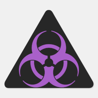 Symbol für lila Biogefährdung Dreieckiger Aufkleber