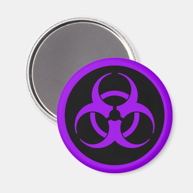 Symbol für lila Biogefährdung Magnet (Vorderseite/Rückseite)