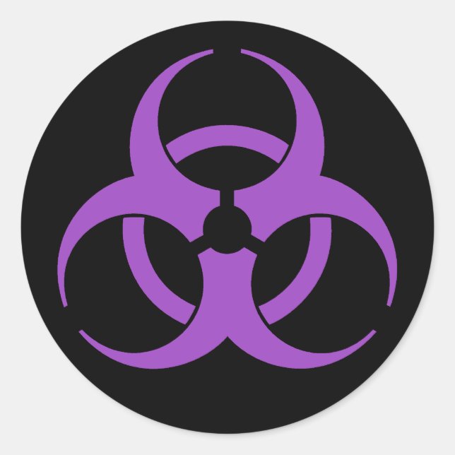 Symbol für lila Biogefährdung Runder Aufkleber (Vorderseite)
