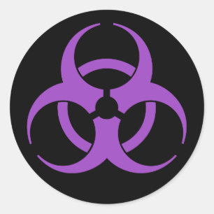 Symbol für lila Biogefährdung Runder Aufkleber