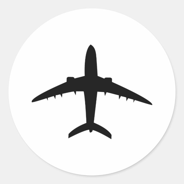 Symbol für Luftfahrzeuge des Flugzeug Runder Aufkleber (Vorderseite)