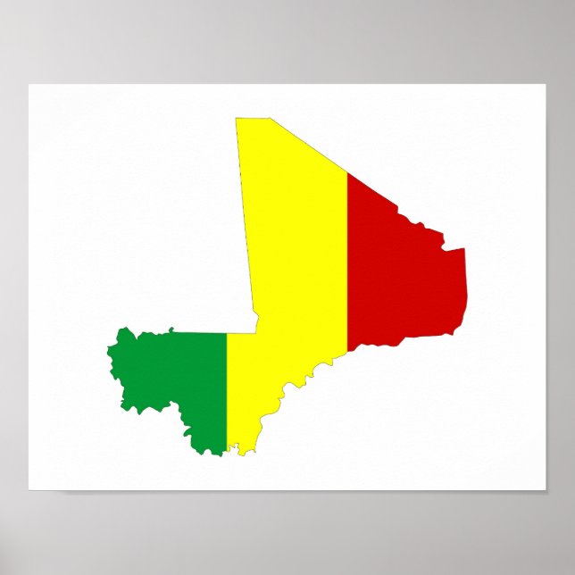 Symbol für Mali-Landesflagge Silhouette Poster (Vorne)