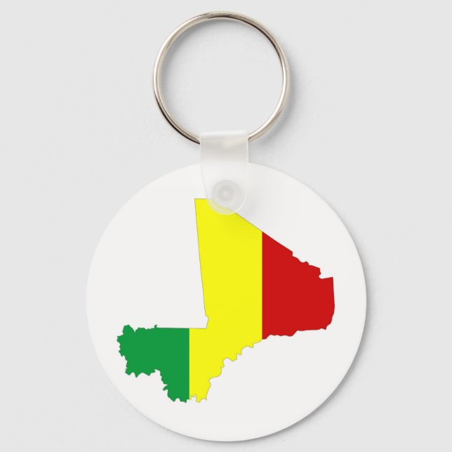Symbol für Mali-Landesflagge Silhouette Schlüsselanhänger (Vorderseite)