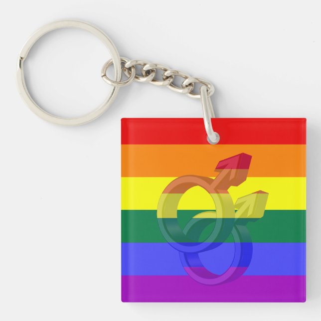 Symbol für männliche Paare Schlüsselanhänger (Vorderseite)