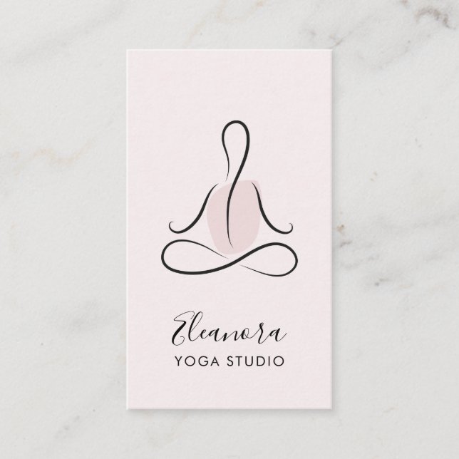 Symbol für Mediation Logo Rosa Yoga Instructor Visitenkarte (Vorderseite)