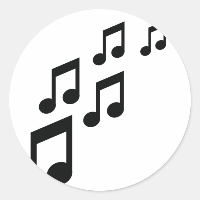 Symbol für Musiknoten Runder Aufkleber (Vorderseite)