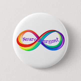 Symbol für Neurodivere Regenbogeninfinität Button