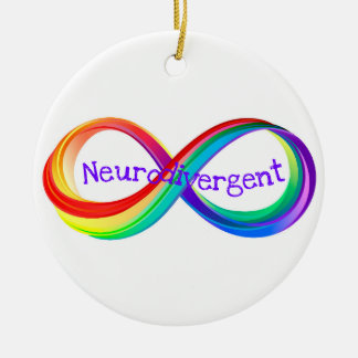 Symbol für Neurodivere Regenbogeninfinität Keramik Ornament