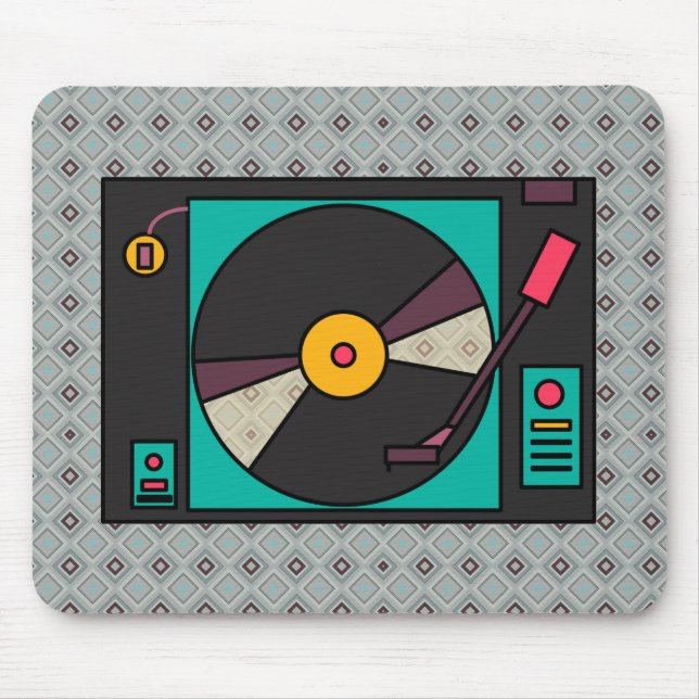 Symbol für Retro-Record-Player Mousepad (Vorne)