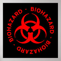 Symbol für rote Biogefährdung Poster