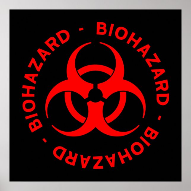 Symbol für rote Biogefährdung Poster (Vorne)