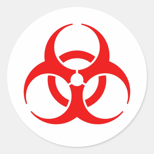 Symbol für rote Biogefährdung Runder Aufkleber (Vorderseite)